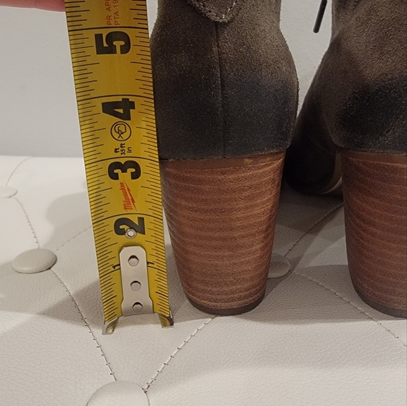 Toms Women's Size 9.5 Lunata Stacked Heel Burnished Suede Lace Up Ankle Boots - Picture 4 of 14